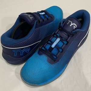 TYR Men's Navy and Aqua Swim Shoes